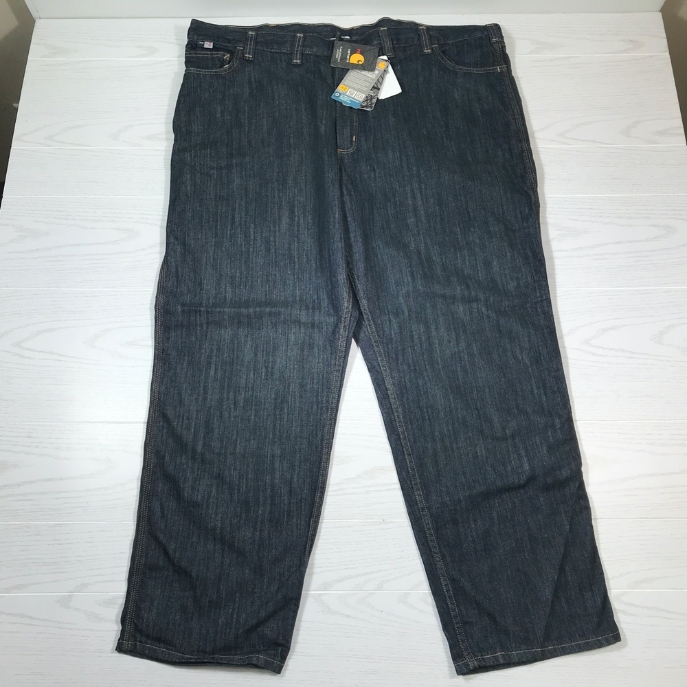 Carhartt Flame Resistant Denim Jeans Men 48x32 Blue Cat 2 NFPA 2112 Work New